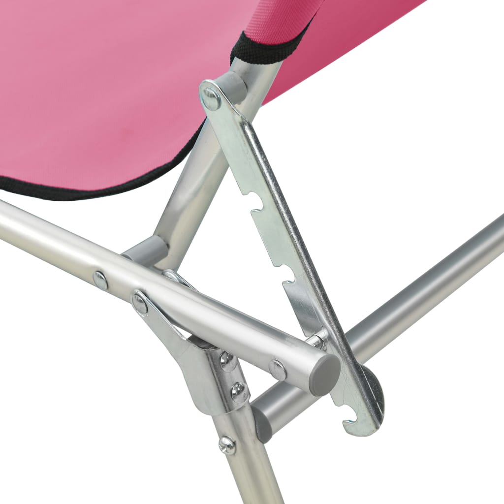 Folding Sun Lounger With Canopy Steel Magento