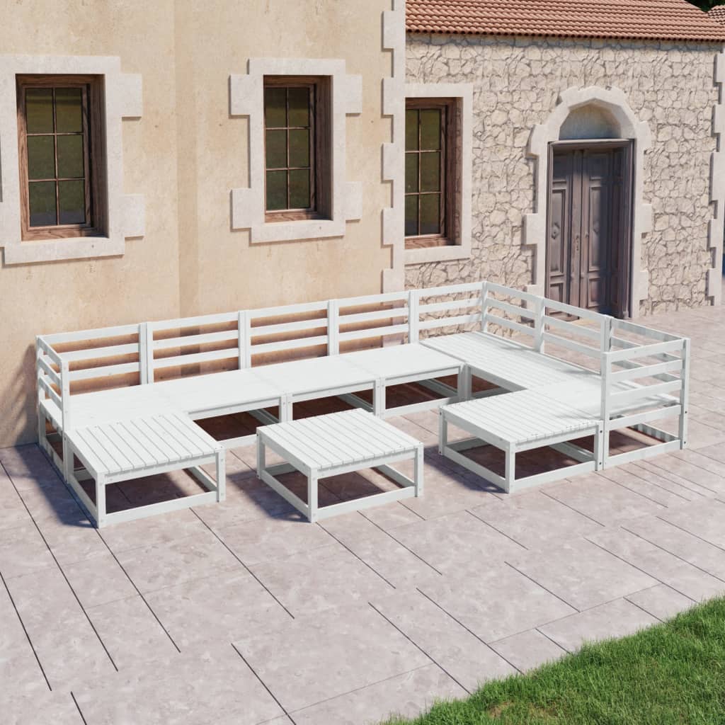 10 Piece Garden Lounge Set Solid Pinewood