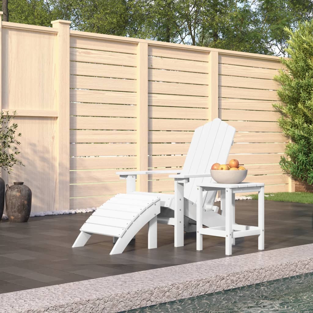 Garden Adirondack Chairs 2 Pcs With Footstools Hdpe