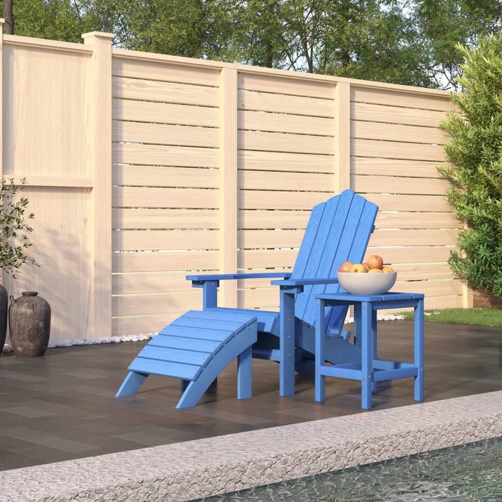 Garden Adirondack Chairs 2 Pcs With Footstools Hdpe