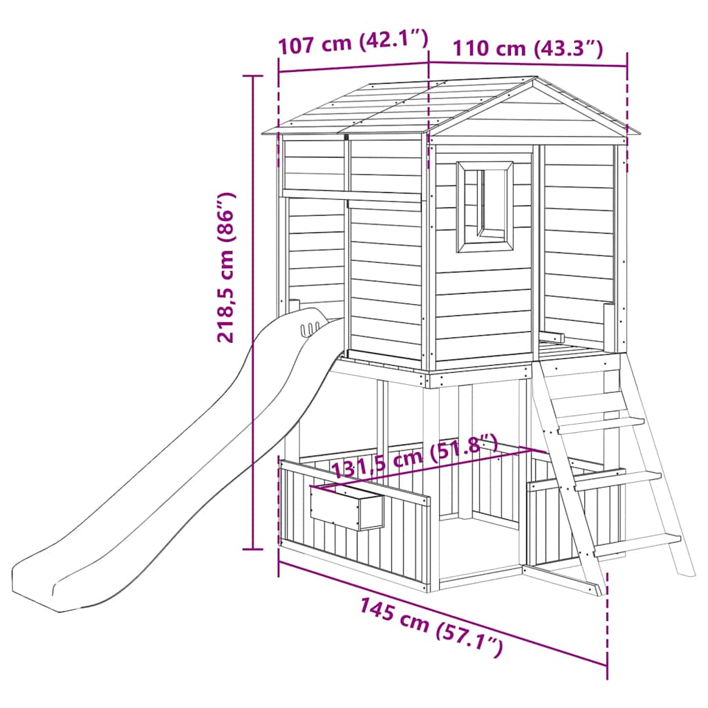 Outdoor Playset Solid Wood Fir