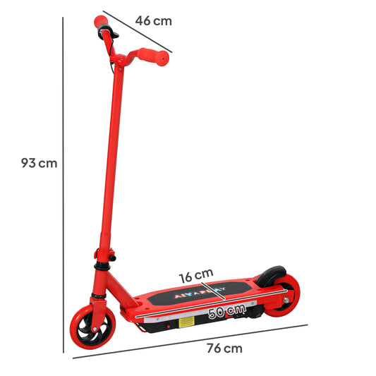 AIYAPLAY Electric Scooter for Kids 6-14 Years, with Colourful Lights, Red