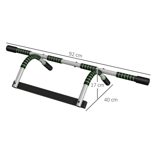 HOMCOM Pull-Up Bar for Doorway, Home Fitness Door Horizontal Push up Bar for Indoor Gym Upper Body Workout, Green