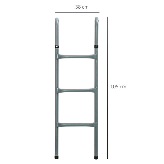 HOMCOM 12/14ft Trampoline Ladder Galvanized w/ Non-slip Mat