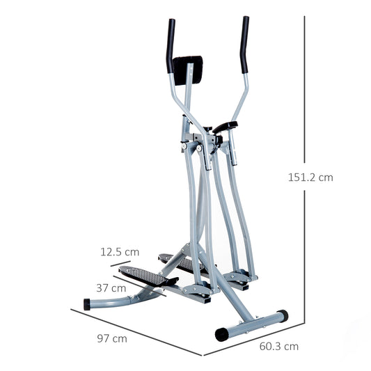 HOMCOM Air Walker Glider, Cross Trainer Fitness Machine, with LCD, for Home Gym, Grey