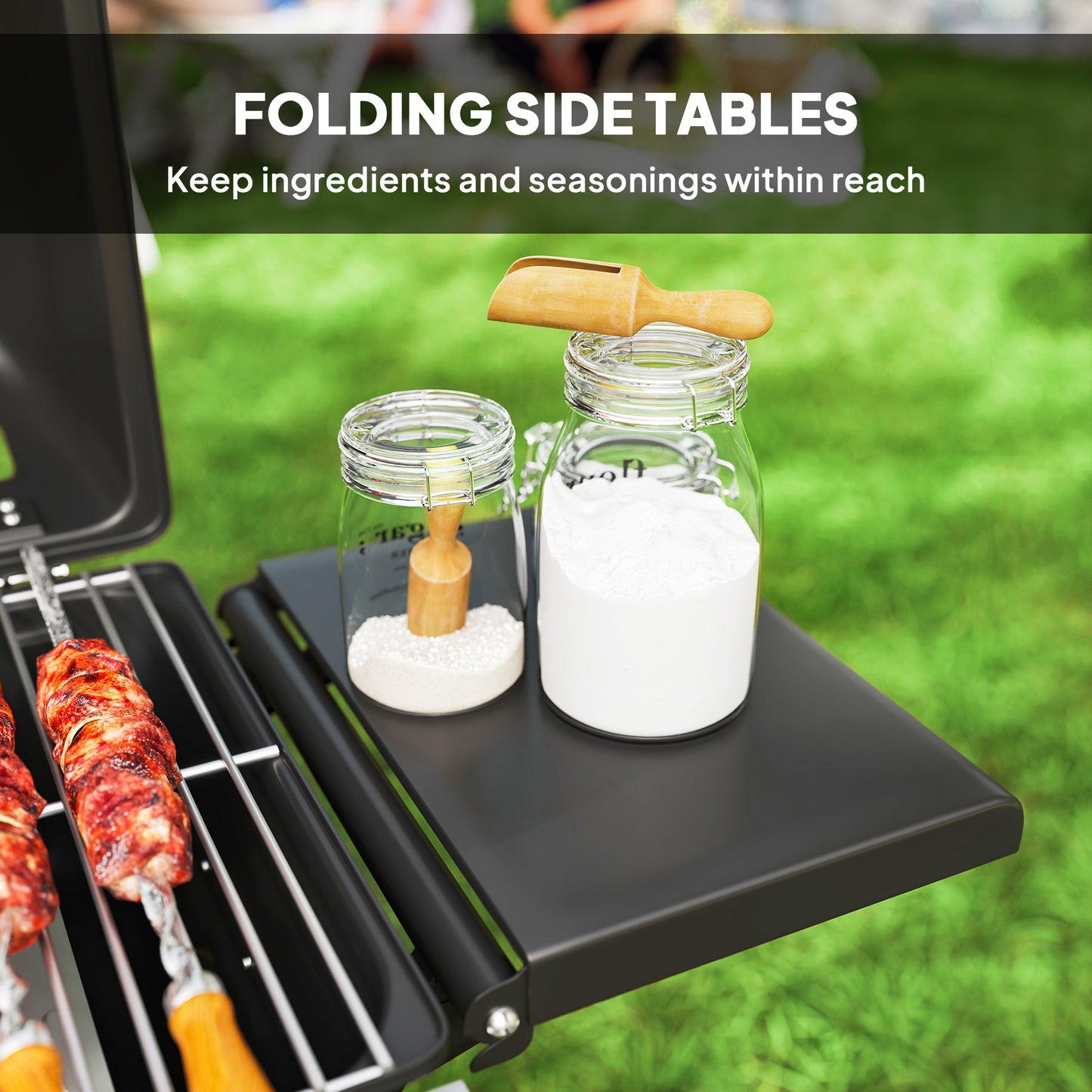 Outsunny Two-Burner Portable Suitcase BBQ - Black