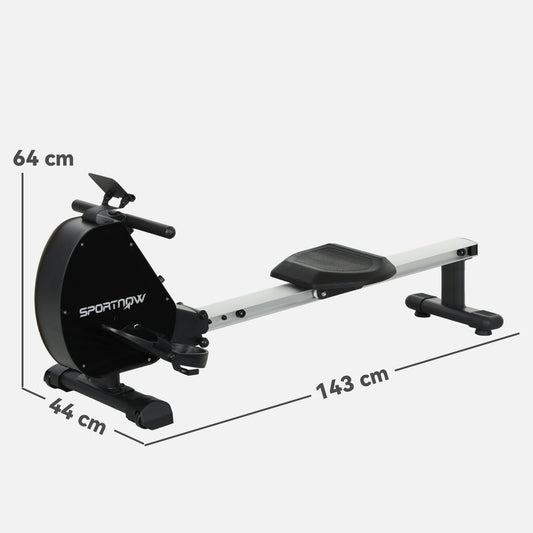 SPORTNOW Folding Magnetic Rowing Machine, with 16-Level Adjustable Resistance, Black