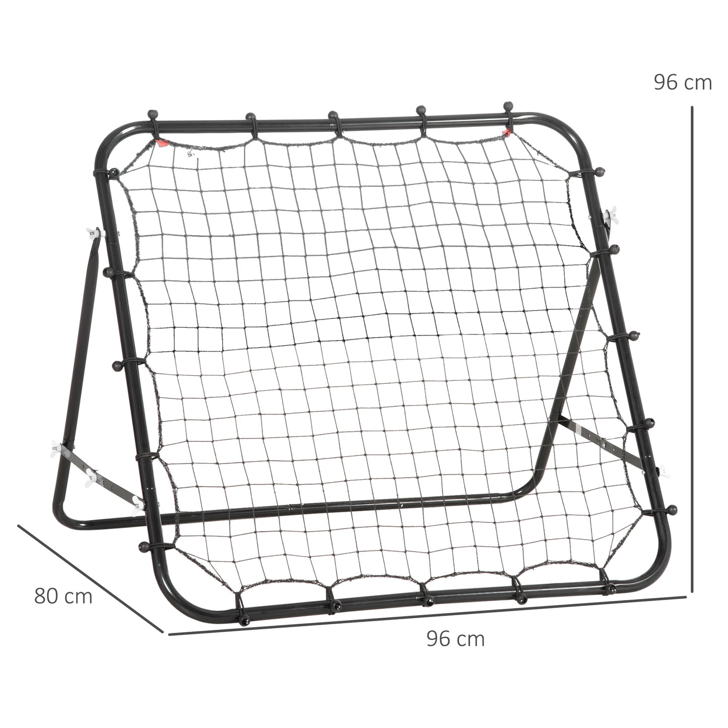 HOMCOM Rebounder Net, Practise Kickback Goal, for Teens, Adults Training - Black