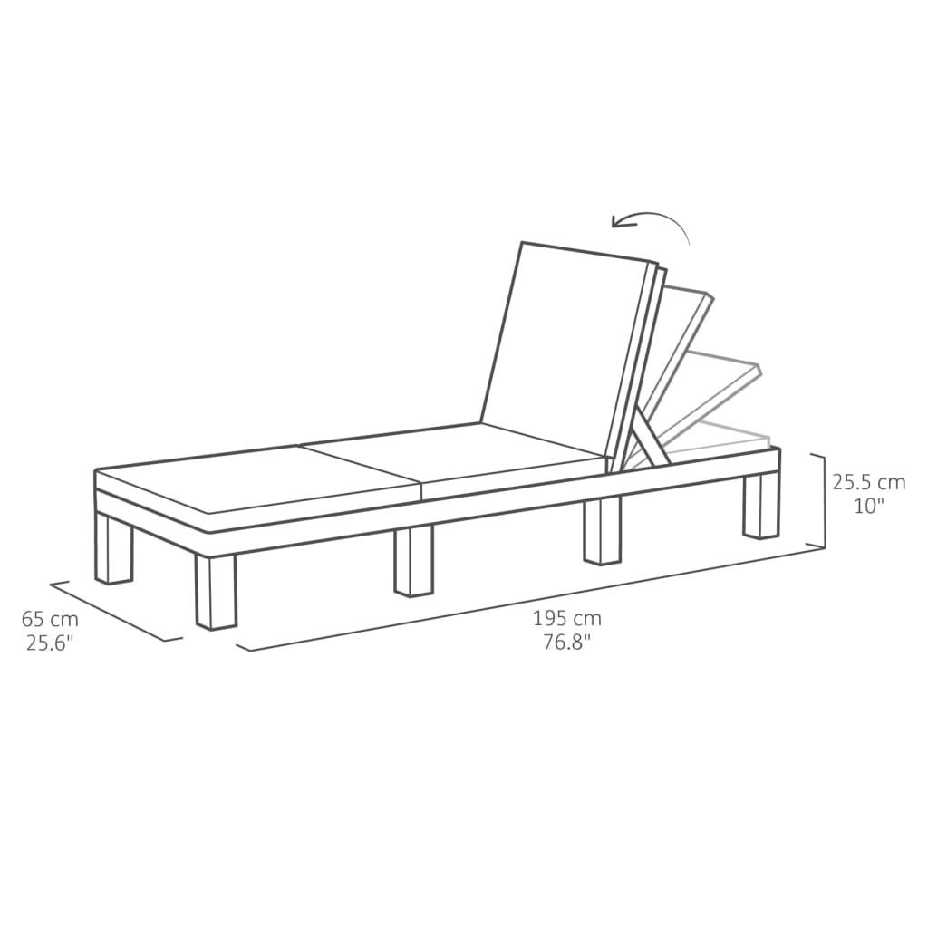 Keter Sunlounger With Cushion Daytona
