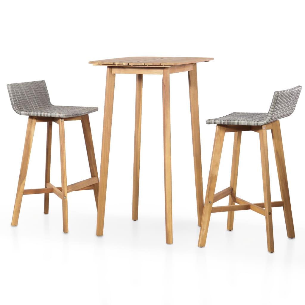 5 Piece Outdoor Dining Set Solid Acacia Wood