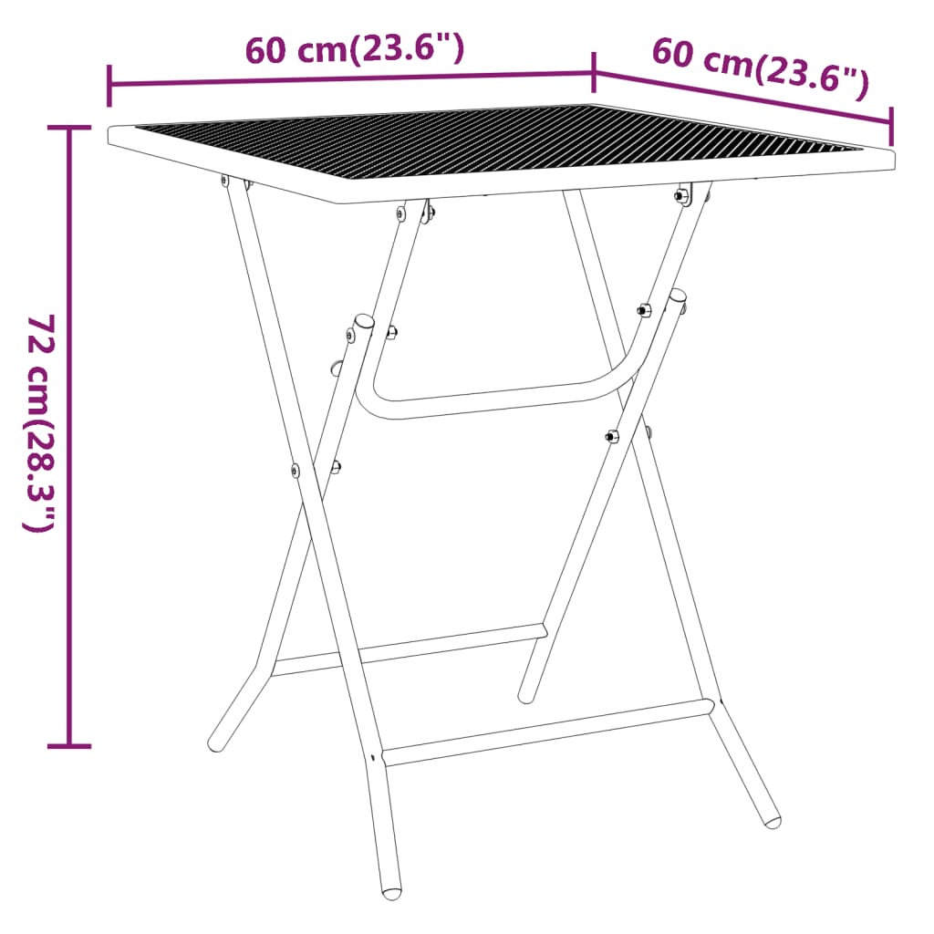 Garden Table Expanded Metal Mesh Anthracite