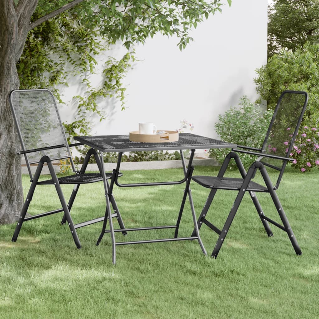 Garden Table Expanded Metal Mesh Anthracite