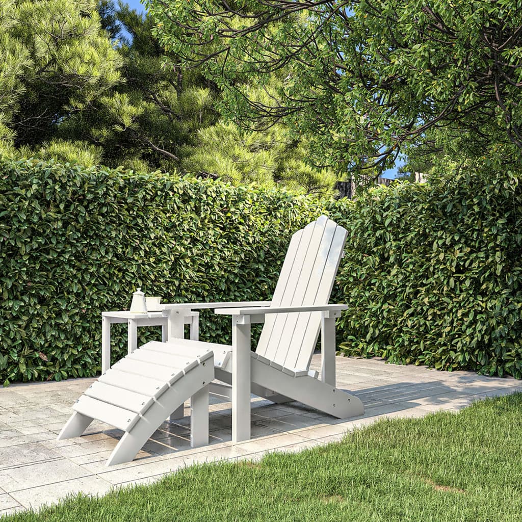 Garden Adirondack Chairs 2 Pcs With Footstools Hdpe