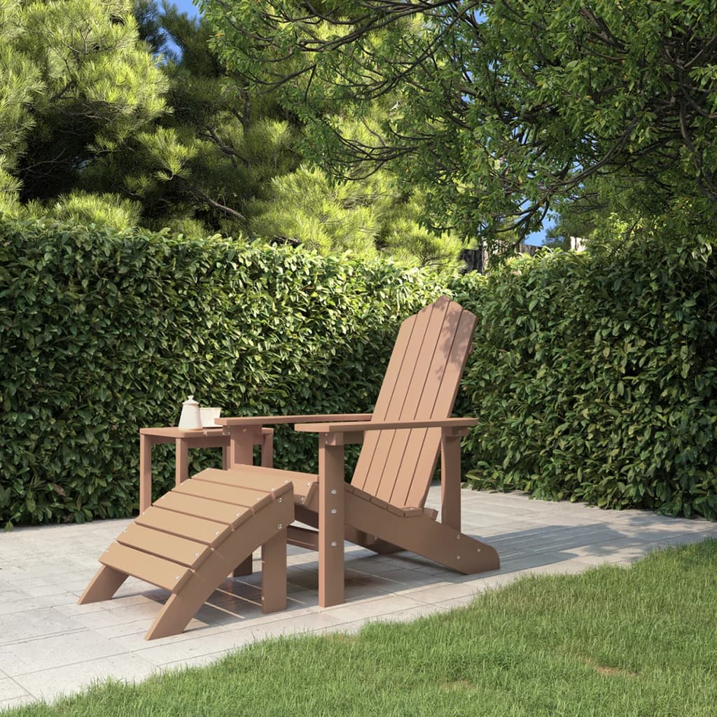 Garden Adirondack Chairs 2 Pcs With Footstools Hdpe