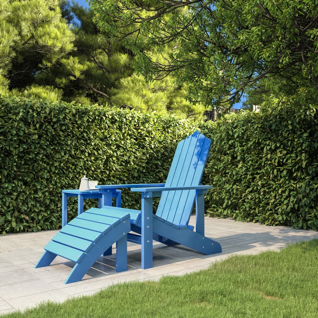 Garden Adirondack Chairs 2 Pcs With Footstools Hdpe