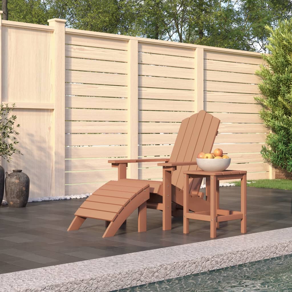 Garden Adirondack Chairs 2 Pcs With Footstools Hdpe