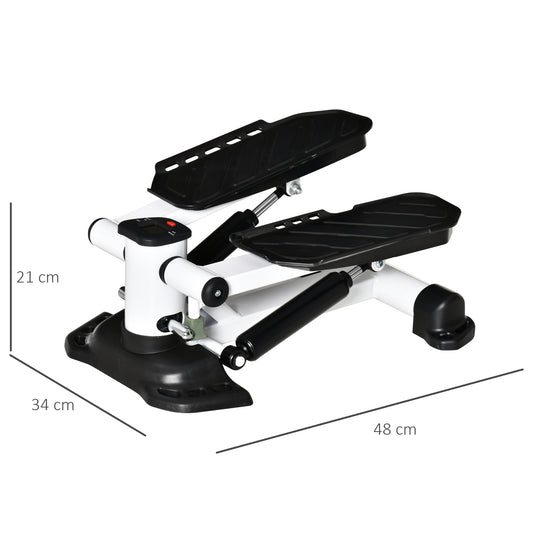 HOMCOM Portable Mini Stepper with LCD Display for Home Gym Office Exercise Workout, Black