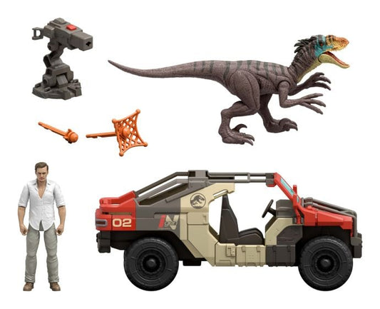 Jurassic World Rebirth Launch N Battle Vehicle set with Martin Krebs Figure