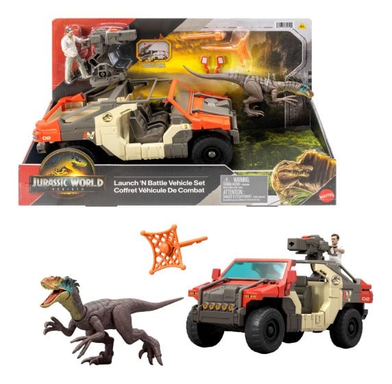 Jurassic World Rebirth Launch N Battle Vehicle set with Martin Krebs Figure