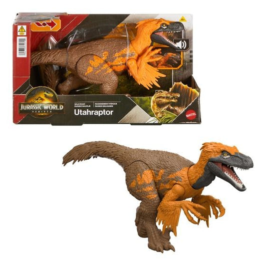 Jurassic World Rebirth Wild Roar Utahraptor Figure