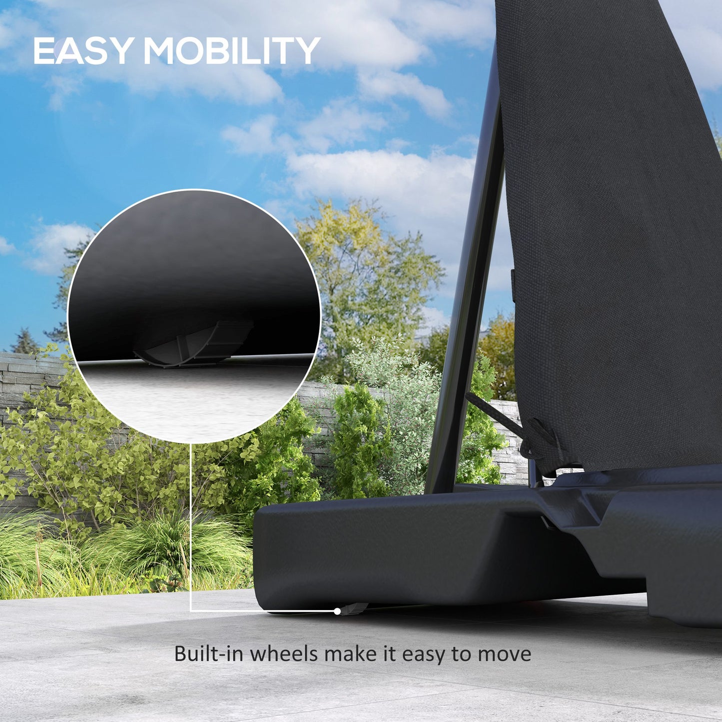 SPORTNOW 245-305cm Adjustable Basketball Hoop and Stand, with Wheels, Red