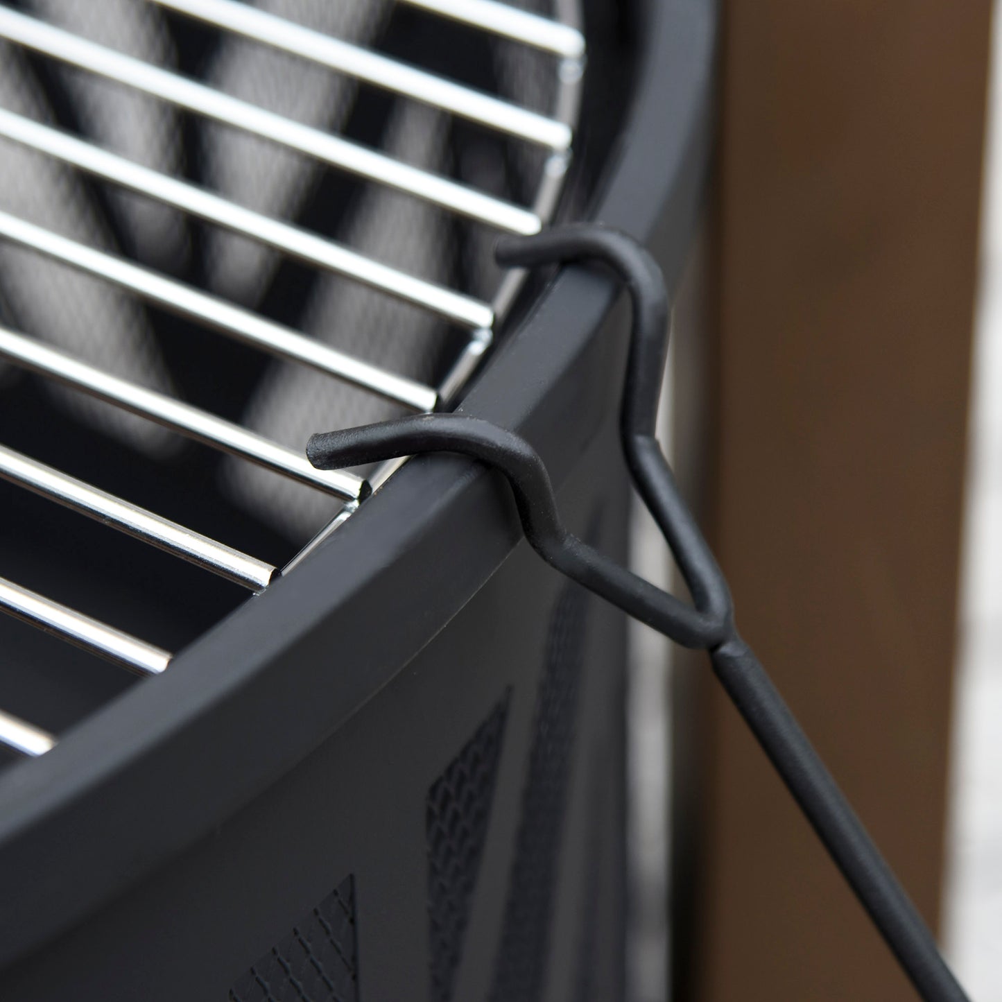 Outsunny Metal Large Firepit Bowl Outdoor 2-In-1 Round Fire Pit Brazier w/ Lid,  BBQ Grill, Poker for Backyard, Camping, Bonfire, Wood Burning Stove, 78 x 78 x 60cm, Black