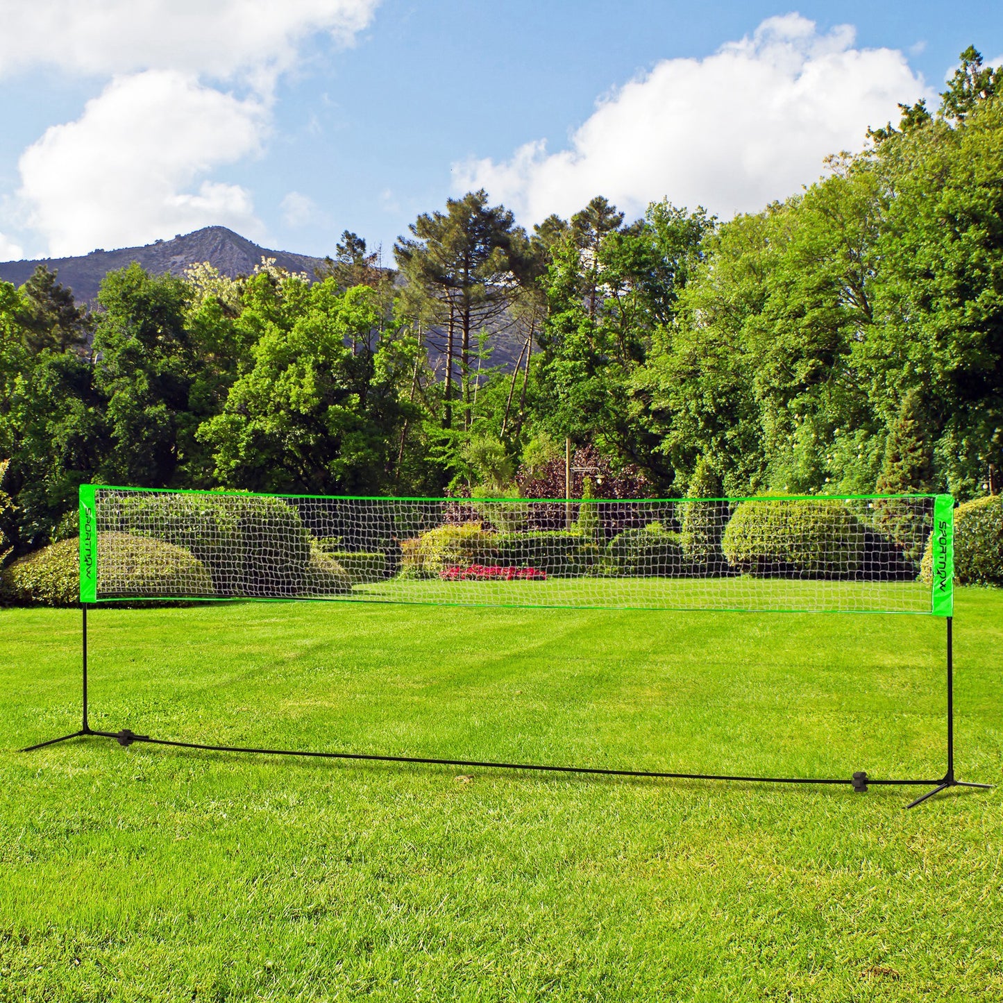 SPORTNOW Badminton Net Set, Height Adjustable Net for Pickleball, Volleyball, Badminton, with 3 Shuttlecocks, 4 Rackets