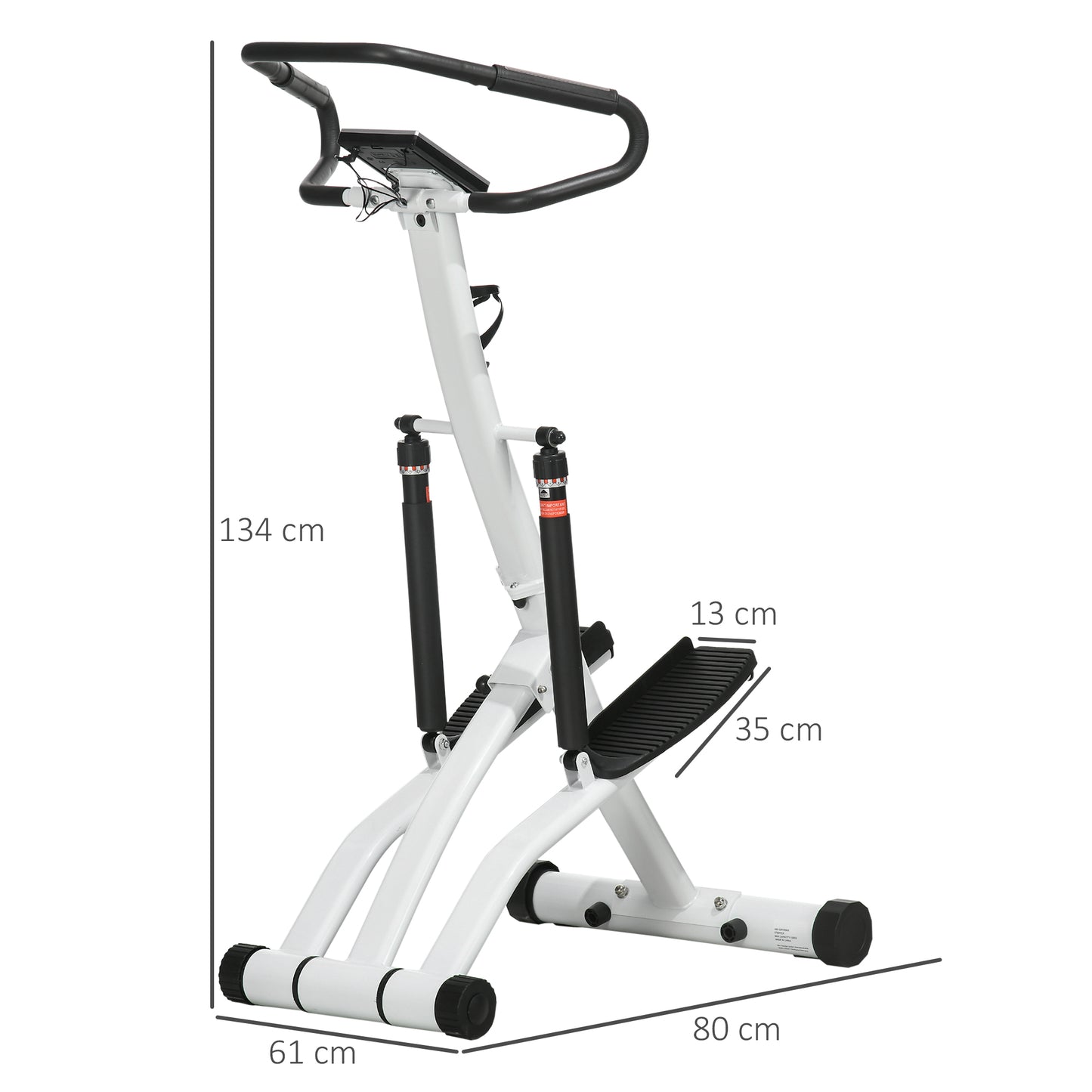 SPORTNOW Foldable Stepper Machine with 12-Level Hydraulic Resistance, Step Machine Exerciser with LCD Monitor and Drink Holder, for Home Fitness Workout, White and Black