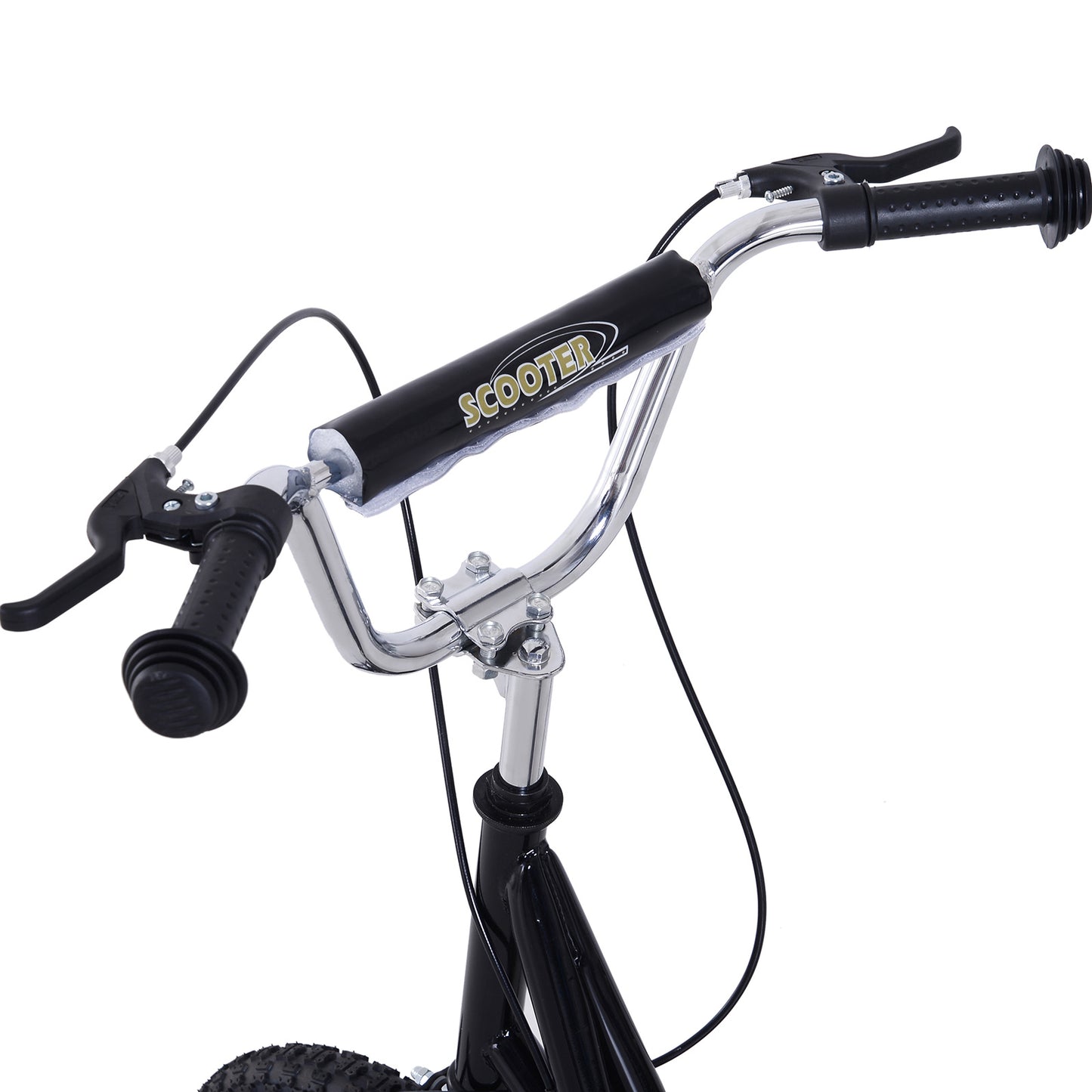 HOMCOM Stunt Scooter, Kids Scooter with 16" Big Wheels, Adjustable Height, Dual Brakes, for Ages 5+ Years, Black
