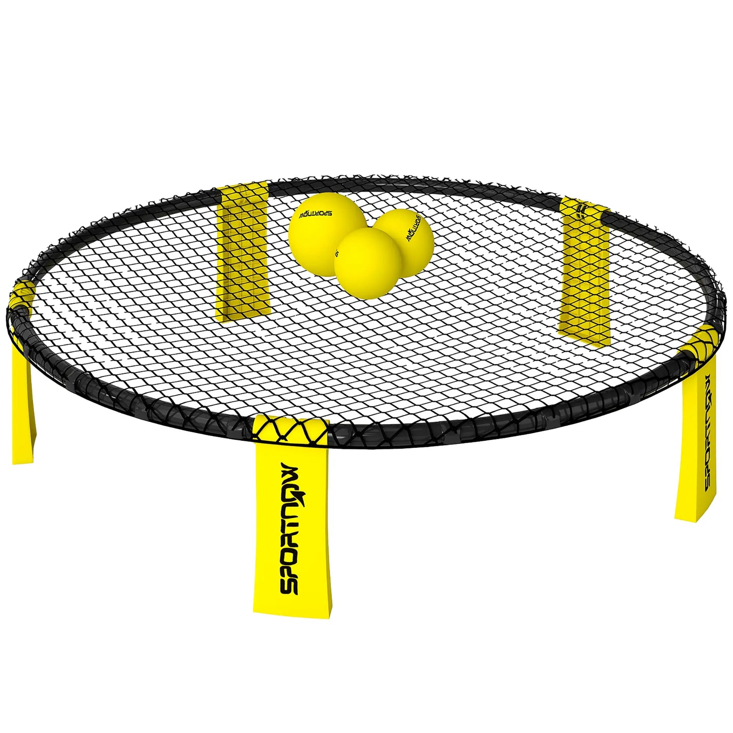 SPORTNOW Spike Ball Set, Beach Games Set with Net, 3 Balls and Ball Pump with Carrying Bag