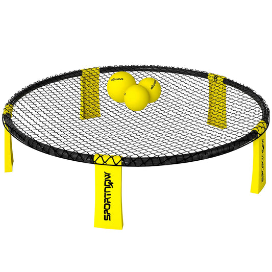SPORTNOW Spike Ball Set, Beach Games Set with Net, 3 Balls and Ball Pump with Carrying Bag