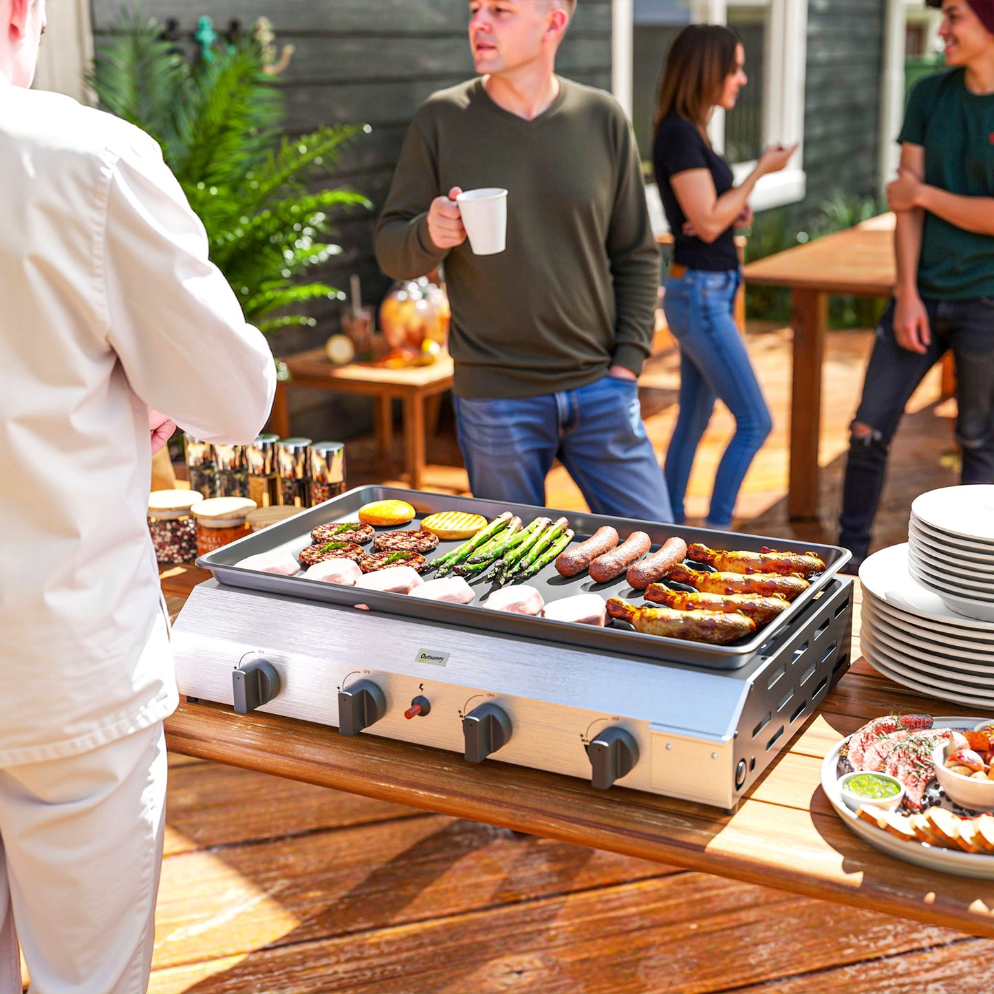 Outsunny Four Burner Portable Gas Grill