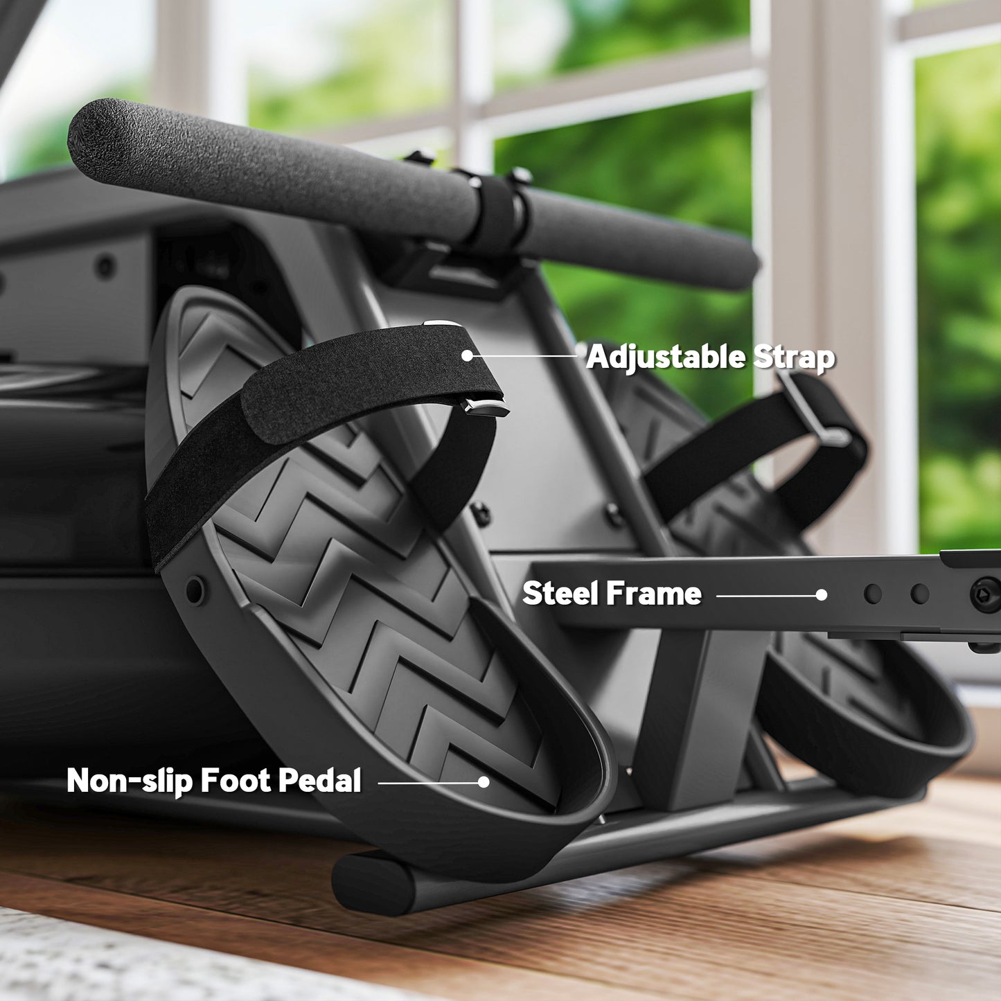 SPORTNOW Water Rowing Machine with Wheels, Vertical Storage, Adjustable Resistance, for Strength, Cardio Training