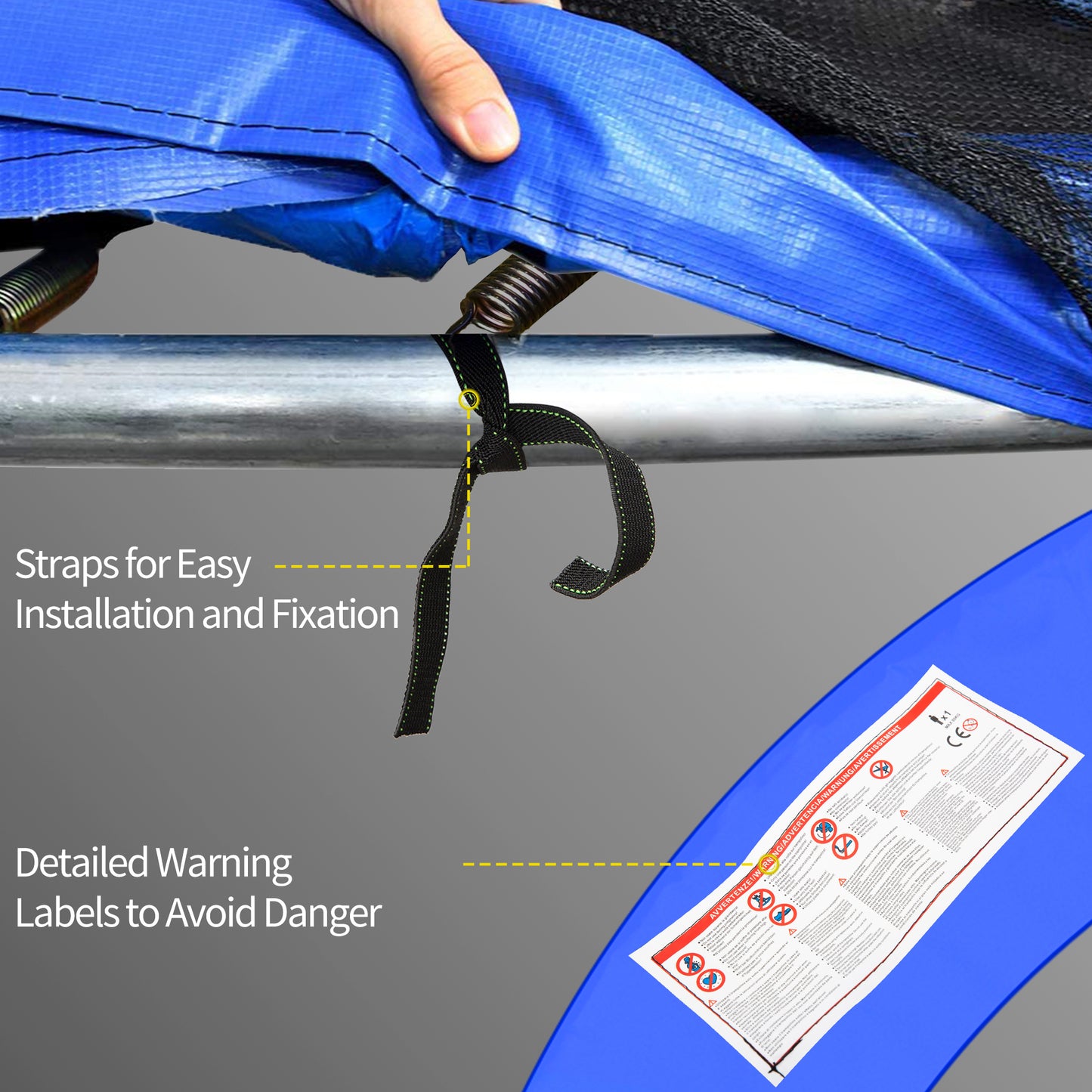 HOMCOM 10FT Trampoline Pad, ?305cm Trampoline Accessories Surround Safety Pad Foam Padding Pads Replacement Spare, Multi-Colour