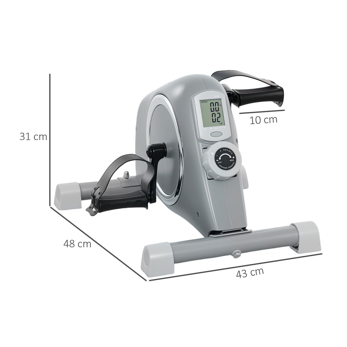 SPORTNOW Pedal Exerciser with Eight Level Magnetic Resistance, with Eight-Level Magnetic Resistance, Grey