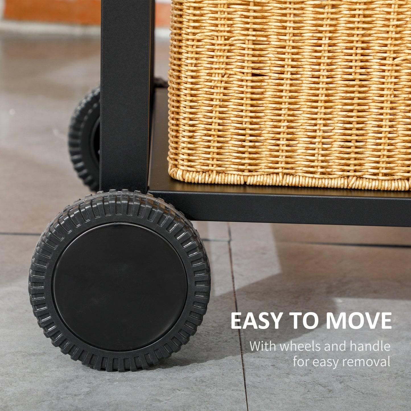 Outsunny Adjustable Charcoal Pan BBQ, with Thermometer and Warming Rack