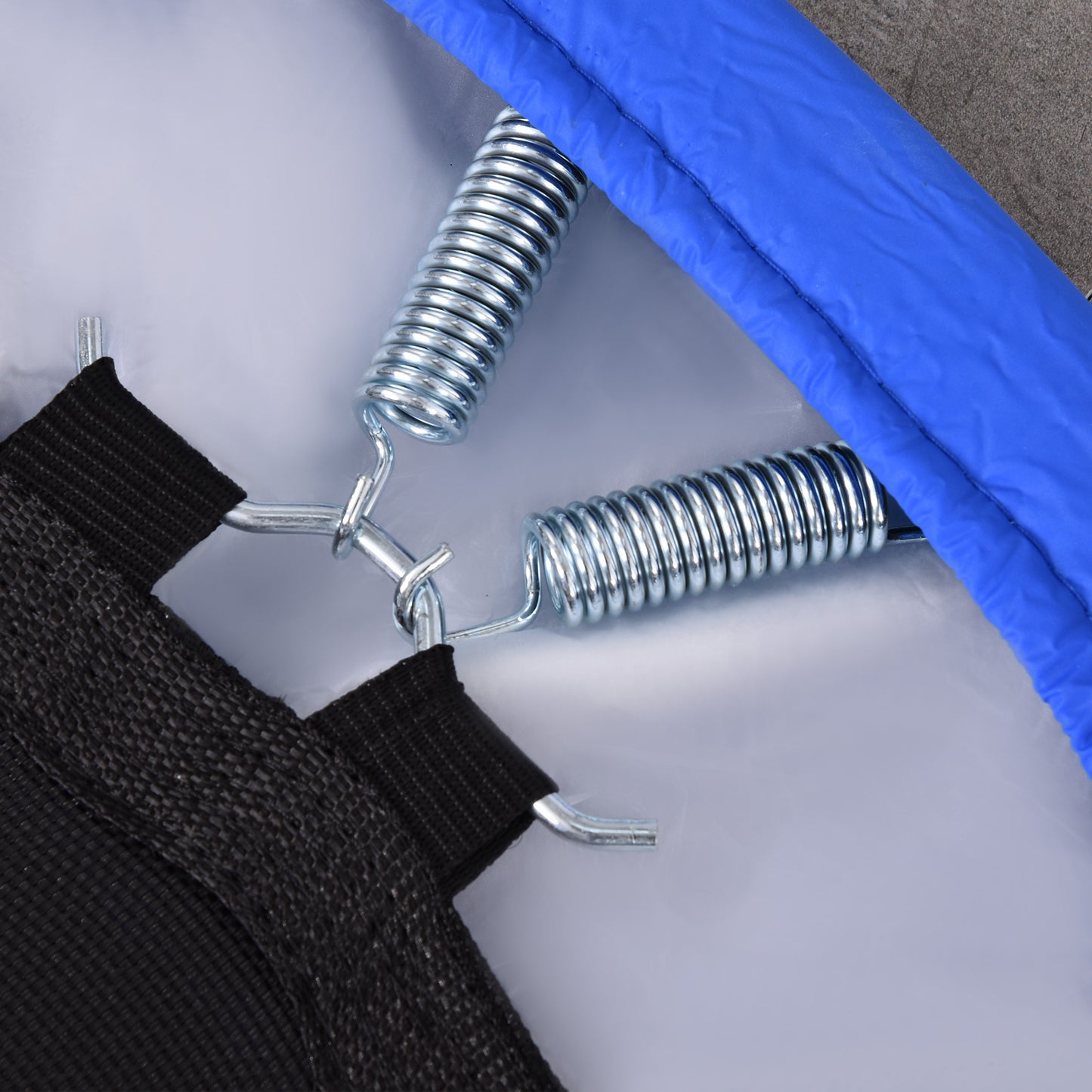 HOMCOM ?91 Mini Fitness Trampoline Home Gym Yoga Exercise Rebounder Indoor Outdoor Jumper with Safety Pad, Support Up to 100 KG, Blue and Black