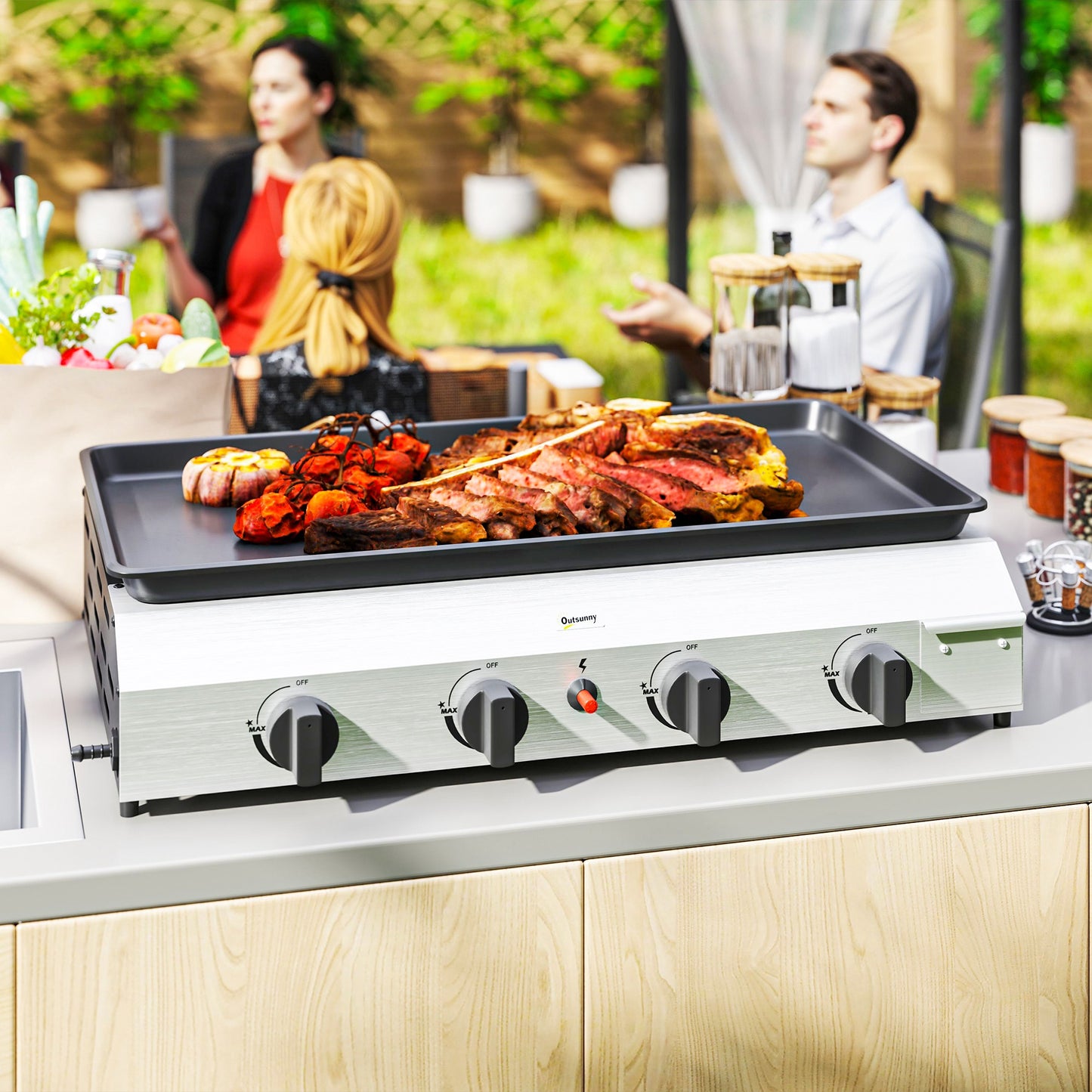 Outsunny Four Burner Portable Gas Grill