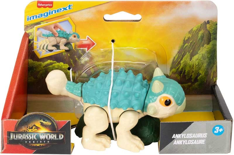 Fisher Price Imaginext Jurassic World Rebirth Ankylosaurus Wiggle Motion Figure
