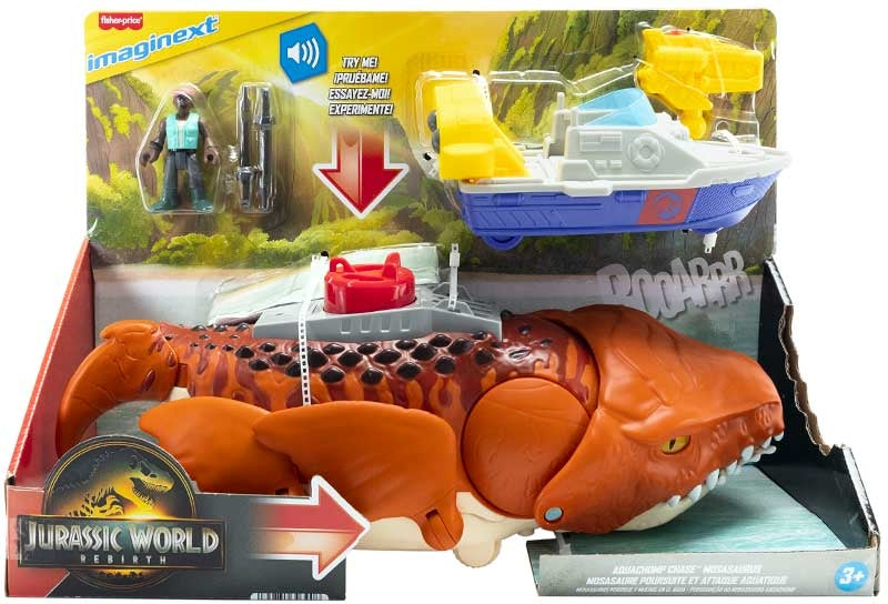 Fisher Price Imaginext Jurassic World Rebirth Aquachomp Chase Mosasaurus