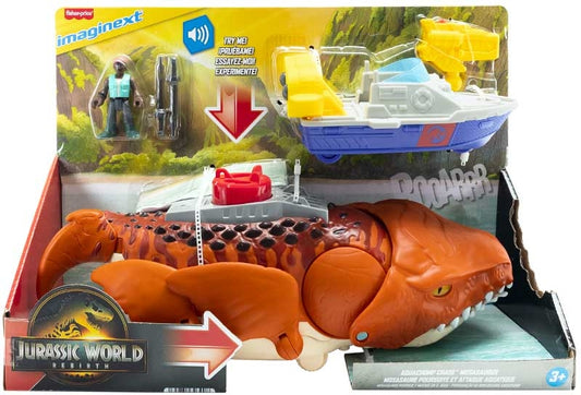 Fisher Price Imaginext Jurassic World Rebirth Aquachomp Chase Mosasaurus