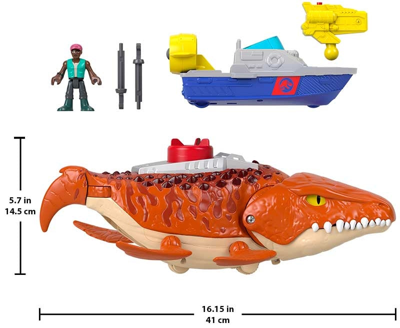 Fisher Price Imaginext Jurassic World Rebirth Aquachomp Chase Mosasaurus