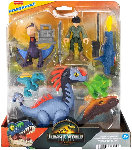 Fisher Price Imaginext Jurassic World Rebirth Land, Sea, Air Multipack