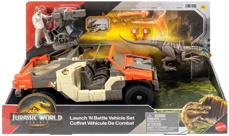 Jurassic World Rebirth Launch N Battle Vehicle set with Martin Krebs Figure