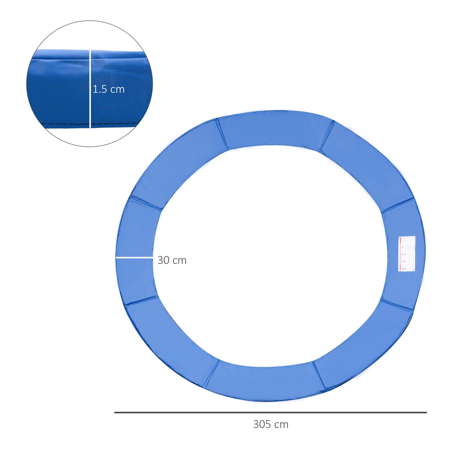 HOMCOM 10FT Trampoline Pad, ?305cm Trampoline Accessories Surround Safety Pad Foam Padding Pads Replacement Spare, Blue