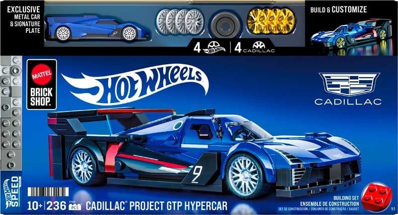 Mattel Brick Shop Hot Wheels Cadillac Project GTP Hypercar 236 Pieces Age 10+