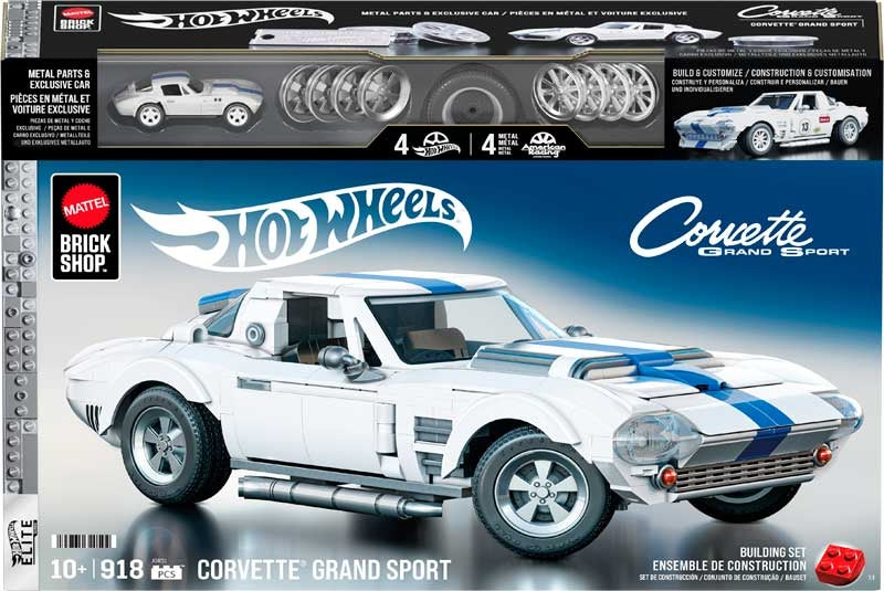 Mattel Brick Shop Hot Wheels Corvette Grand Sport 918 Pieces Age 10+