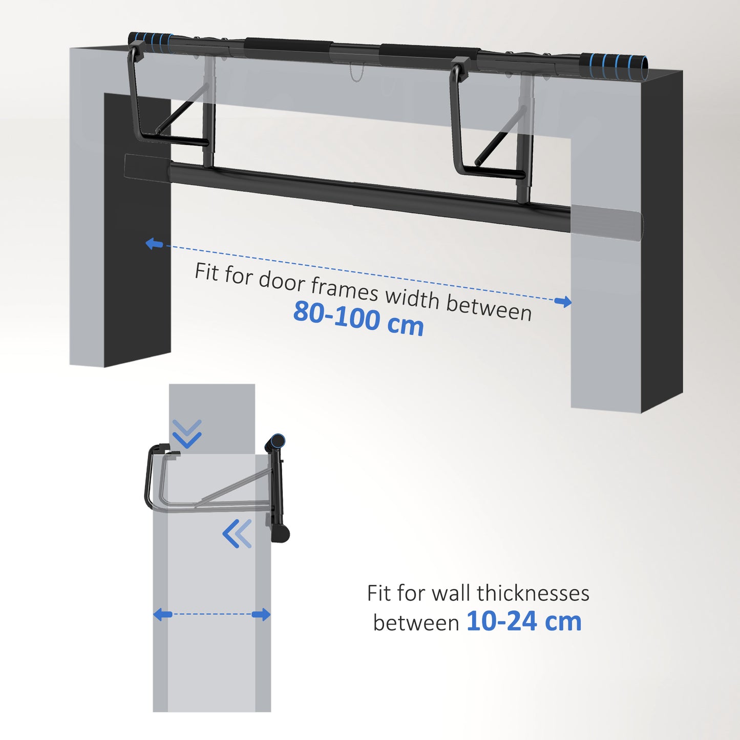 SPORTNOW Pull-Up Bar, No-Drilling Chin-Up Bar, Push-Up Stand with Resistance Bands, Padded Handles for Home Gym Exercise
