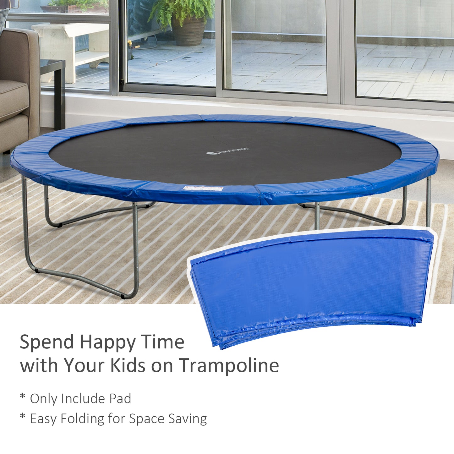 HOMCOM 13FT Trampoline Pad, ?396cm Trampoline Accessories Surround Safety Pad Foam Pading Pads Replcement Spare New Multi-Color