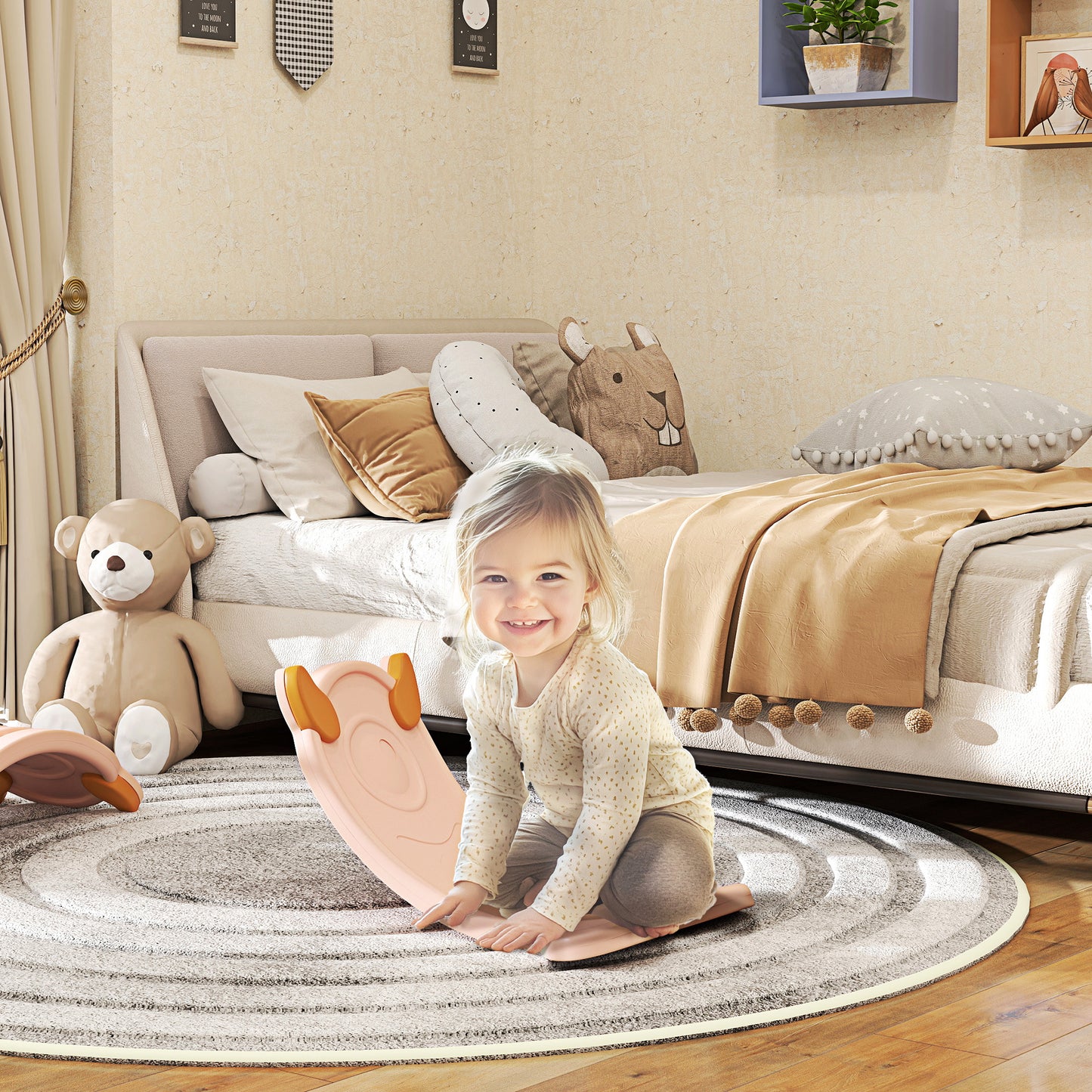 AIYAPLAY Balance Board for Kids Balance Training & Sensory Play, Pink